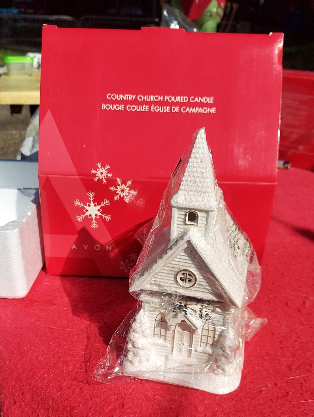 Avon White Mini Country Church Decorative Candle Figurine